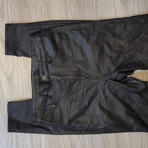 H&M Women's Faux Leather Jeggings-Black-Size 27/30